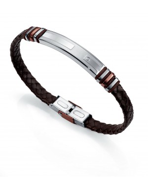 PULSERA  ACERO Y PIEL SR FASHION