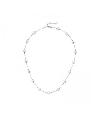 Gargantilla de plata con perlas de 8mm